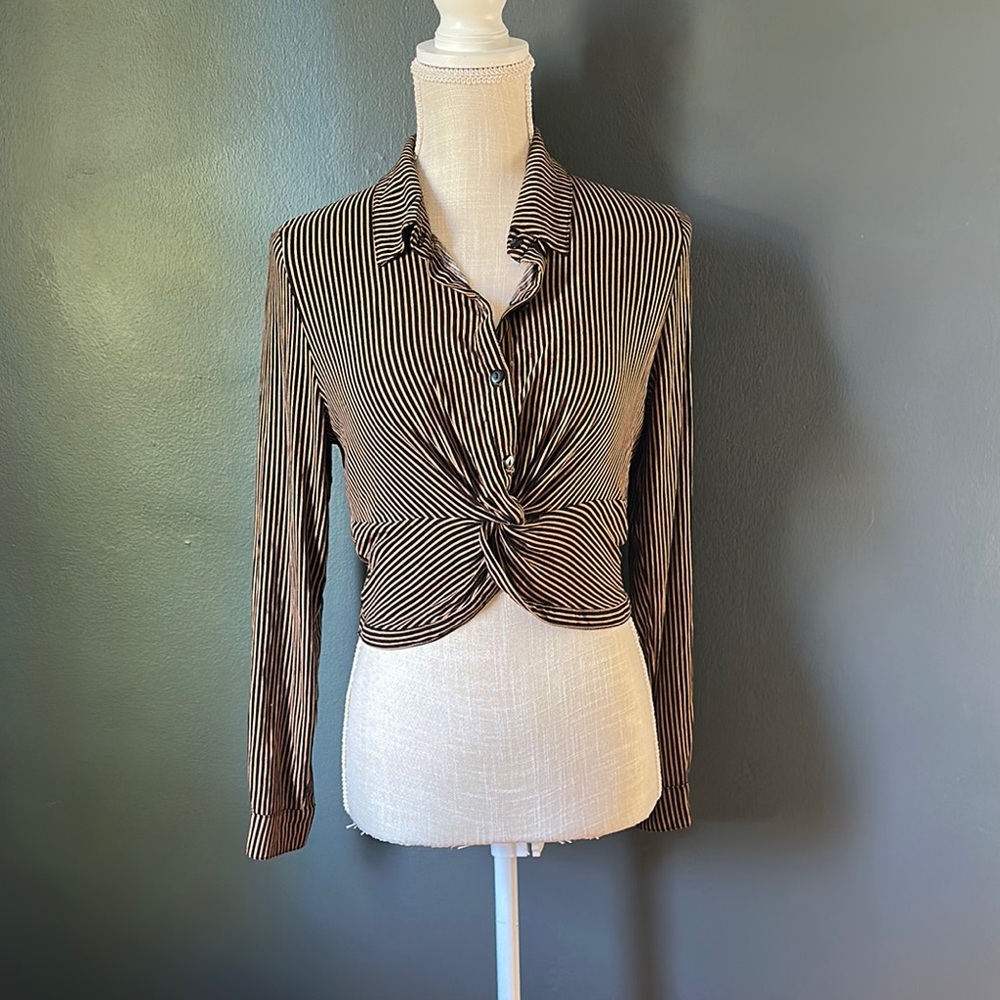 Striped Black and White Crop Top